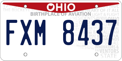 OH license plate FXM8437