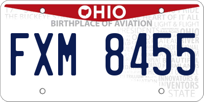 OH license plate FXM8455