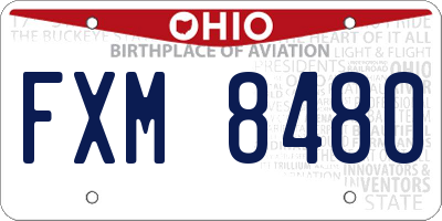 OH license plate FXM8480