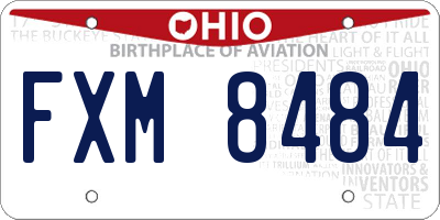 OH license plate FXM8484