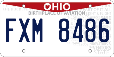 OH license plate FXM8486