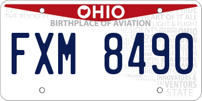 OH license plate FXM8490