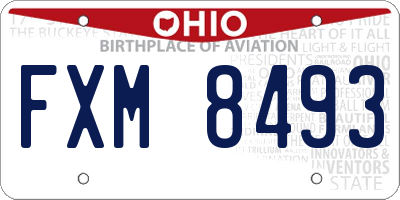 OH license plate FXM8493