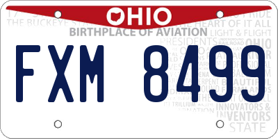OH license plate FXM8499