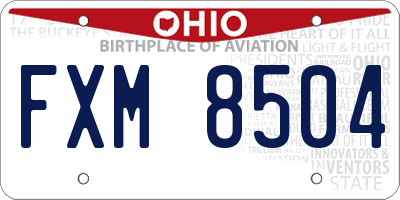 OH license plate FXM8504