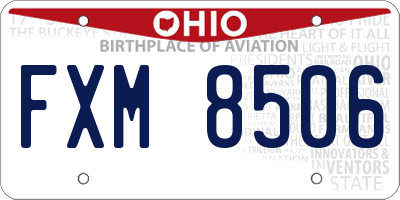 OH license plate FXM8506