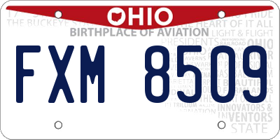 OH license plate FXM8509