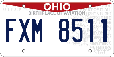 OH license plate FXM8511