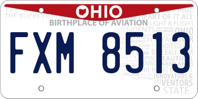 OH license plate FXM8513
