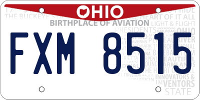 OH license plate FXM8515
