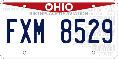 OH license plate FXM8529