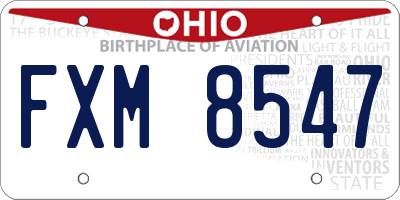 OH license plate FXM8547
