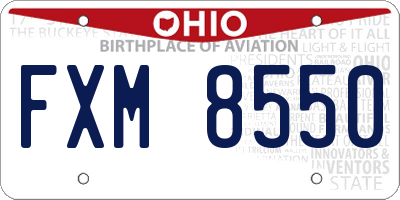 OH license plate FXM8550