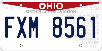 OH license plate FXM8561