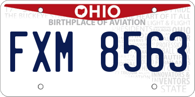 OH license plate FXM8563