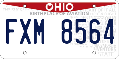 OH license plate FXM8564