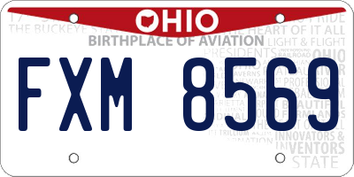 OH license plate FXM8569