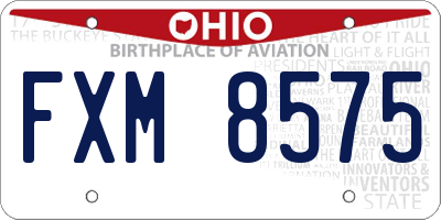 OH license plate FXM8575