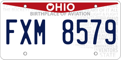 OH license plate FXM8579