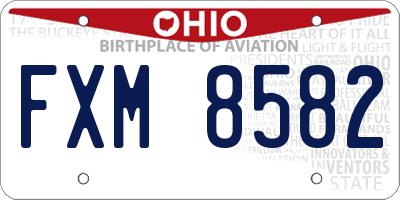 OH license plate FXM8582