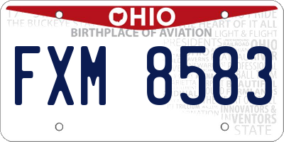 OH license plate FXM8583
