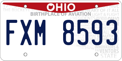 OH license plate FXM8593