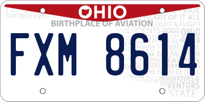 OH license plate FXM8614