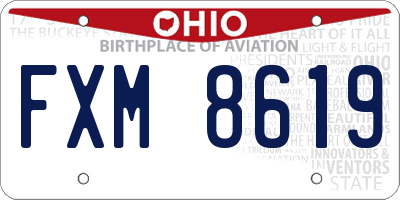 OH license plate FXM8619