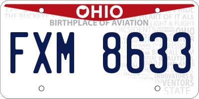 OH license plate FXM8633