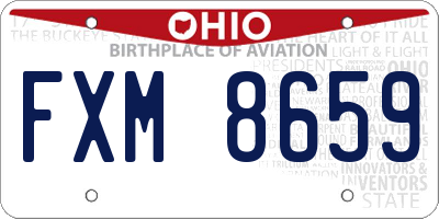 OH license plate FXM8659