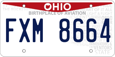 OH license plate FXM8664