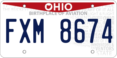 OH license plate FXM8674