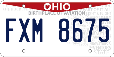 OH license plate FXM8675