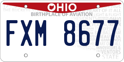 OH license plate FXM8677