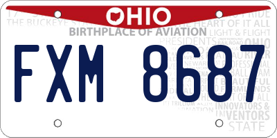 OH license plate FXM8687