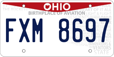 OH license plate FXM8697