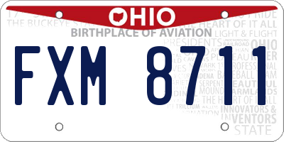 OH license plate FXM8711