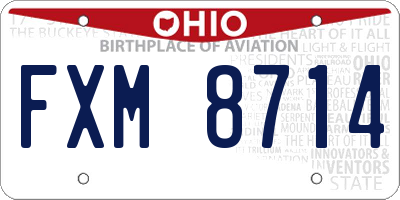 OH license plate FXM8714
