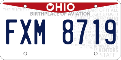 OH license plate FXM8719