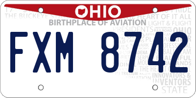 OH license plate FXM8742