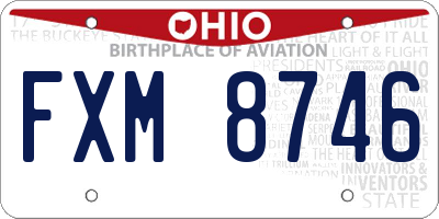 OH license plate FXM8746