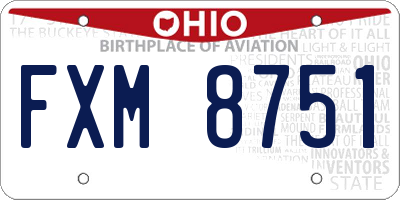 OH license plate FXM8751