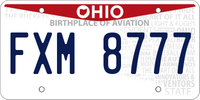 OH license plate FXM8777