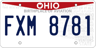 OH license plate FXM8781