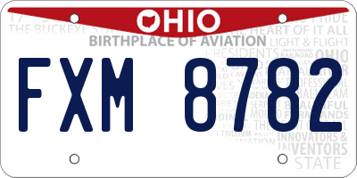 OH license plate FXM8782