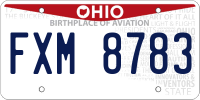 OH license plate FXM8783