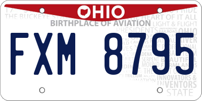 OH license plate FXM8795