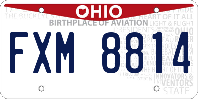 OH license plate FXM8814