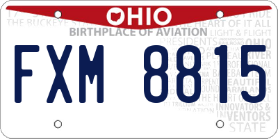 OH license plate FXM8815