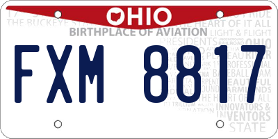 OH license plate FXM8817